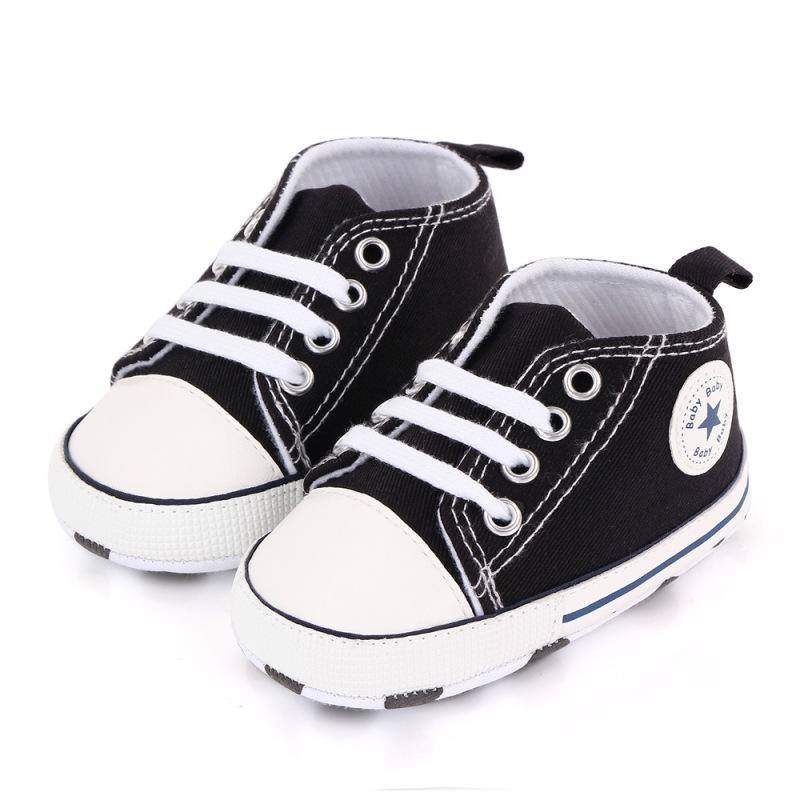 Baby Boys Girls Non-Slip Prewalker Kids Infant Toddler Canvas Shoes