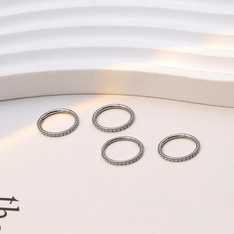 Diamond Simple Temperament Zircon Nose Ring Multi-Size Personalized Men'S And Girls Earrings Piercing Jewelry