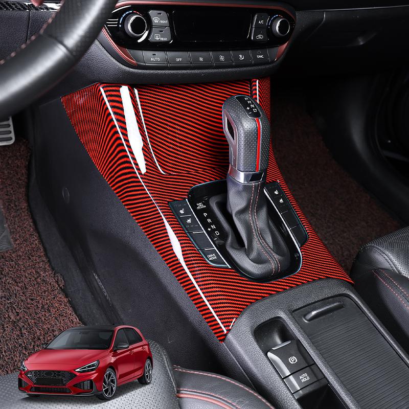 For Hyundai I30 2024 2025 Car Tuning Carbon Fiber Central Control Cover Trim Interior Replacement Parts LHD