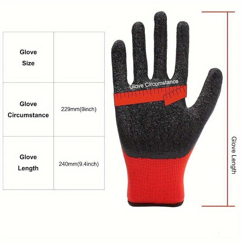 12 Pairs Crinkle Latex Work Gloves for Men & Women, Construction, Gardening, Landscaping Safety