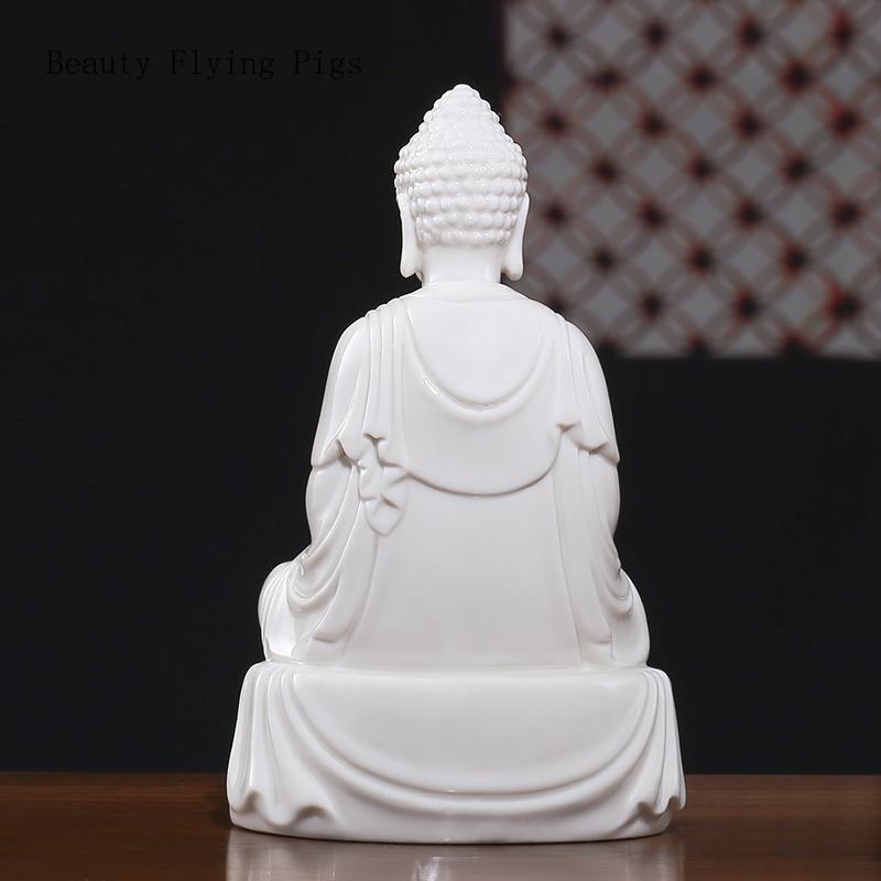 1PCS 7-inch Ceramic Buddha Statue of Shakyamuni Buddha Worshipped As a Home Buddha's Zen Ornament