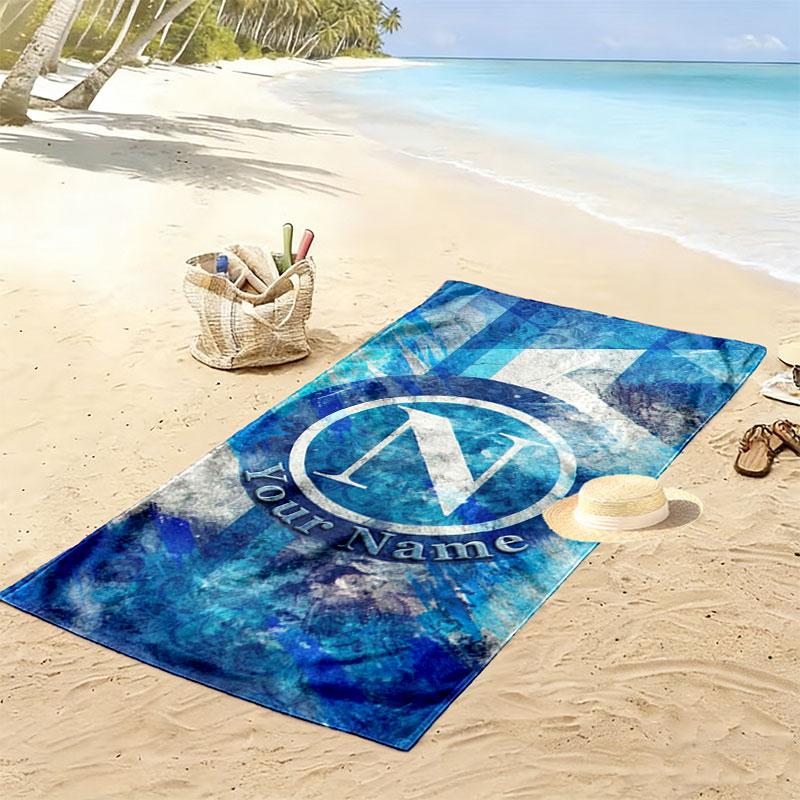 SSC Napoli Custom Name Print Beach Towel, Large Soft Quick Dry Towel for Beach Camping Swimming