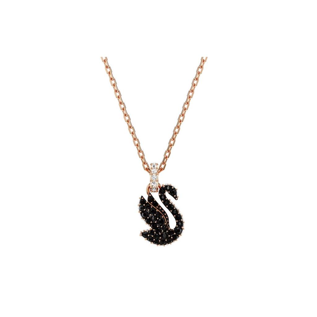 Swarovski Swan Pendant Necklace Women Necklaces Black 5678046