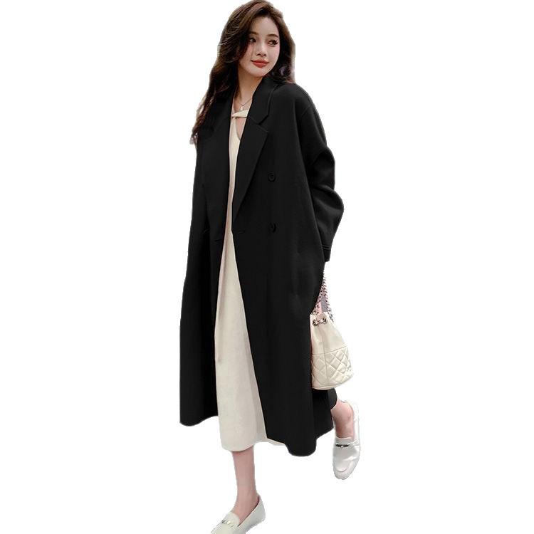 Abrigo de Lana Gris de Alta Gama para Mujer Coreano - Estilo Hepburn Otoño/Invierno 2025 Longitud Media