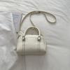 Mini Boston Bag with Dual Top Handles and Detachable Shoulder Strap for Elegant Daily or Evening Use