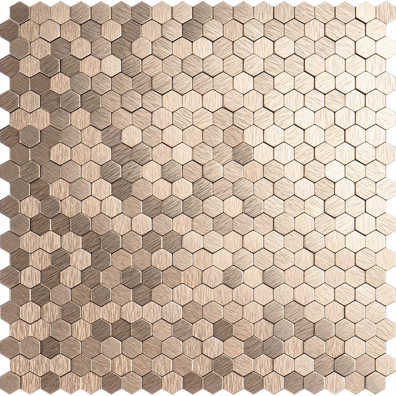3D Sechseckige Metallmosaik Tapete für Wohnzimmer- und Badezimmerwände