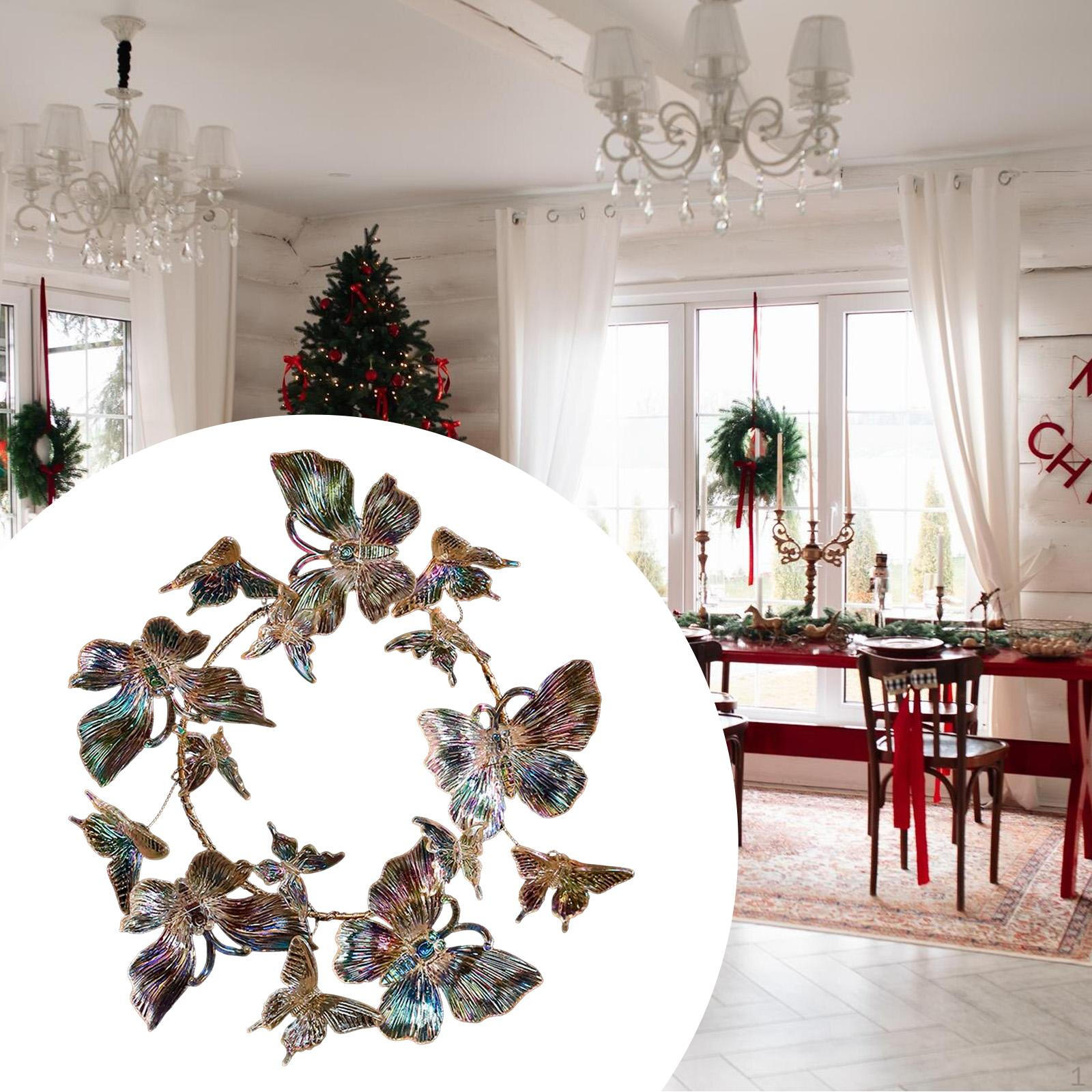 

Candle Wreath,Candlestick Holder Weeding Christmas Butterfly Decor Artificial Butterflies for Wall