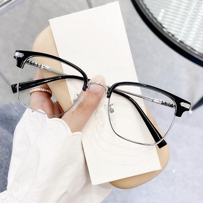 Occhiali alla moda anti luce blu classici da donna uomo ultraleggeri con montatura in metallo occhiali da ufficio computer protezione occhi neri