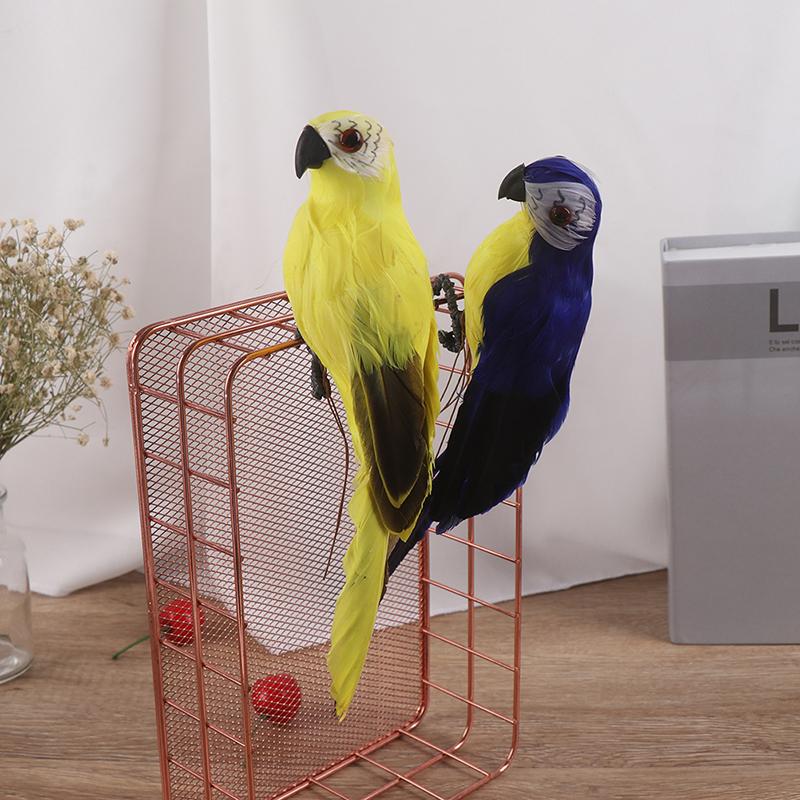 

25Cm/9.8 Simulation Parrot Feather Lawn Figurine Ornament Animal Bird Garden белый