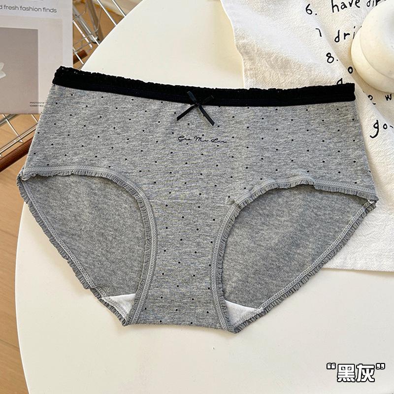 Girls' Pure Cotton Breathable Briefs, Mid-Waist with Sweet Bowknot, Antibacterial & Comfortable, Full Cotton, Extended Crotch