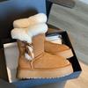 Fashion Winter Round Toe Plush Chunky Snow Boots for Women 2025 New in Furry Booties Work Warm Woman Shoes High Quality Hot Goth Boot