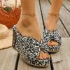 Große Schleife Keilabsatz coole Hausschuhe Damen tragen neue Einriemen High Heel coole Hausschuhe