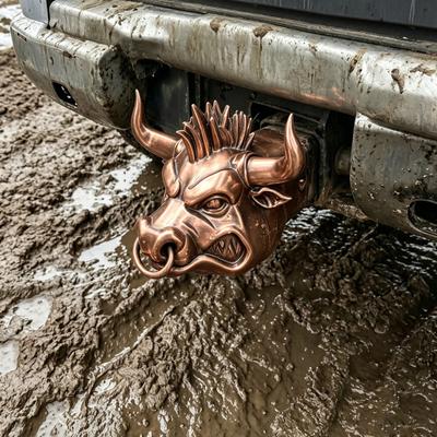 Stierkopf Anhängerkupplungsabdeckung für 2 Zoll Empfänger 3D Gedruckter Lustiger Anhängerkupplungskugel-Schutz LKW-Zubehör für SUV Pickup-Autos
