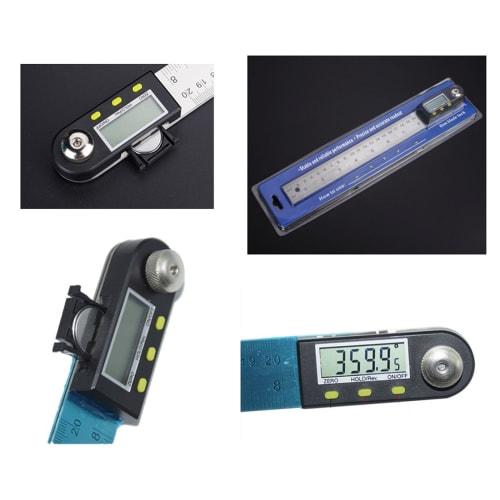 World Imp JP Digital Angle Meter, 20cm/30cm, Stainless Steel Ruler, Hold, Length Measurement, Waterproof, IP54, 360 Degree Protractor (Size: 20cm)