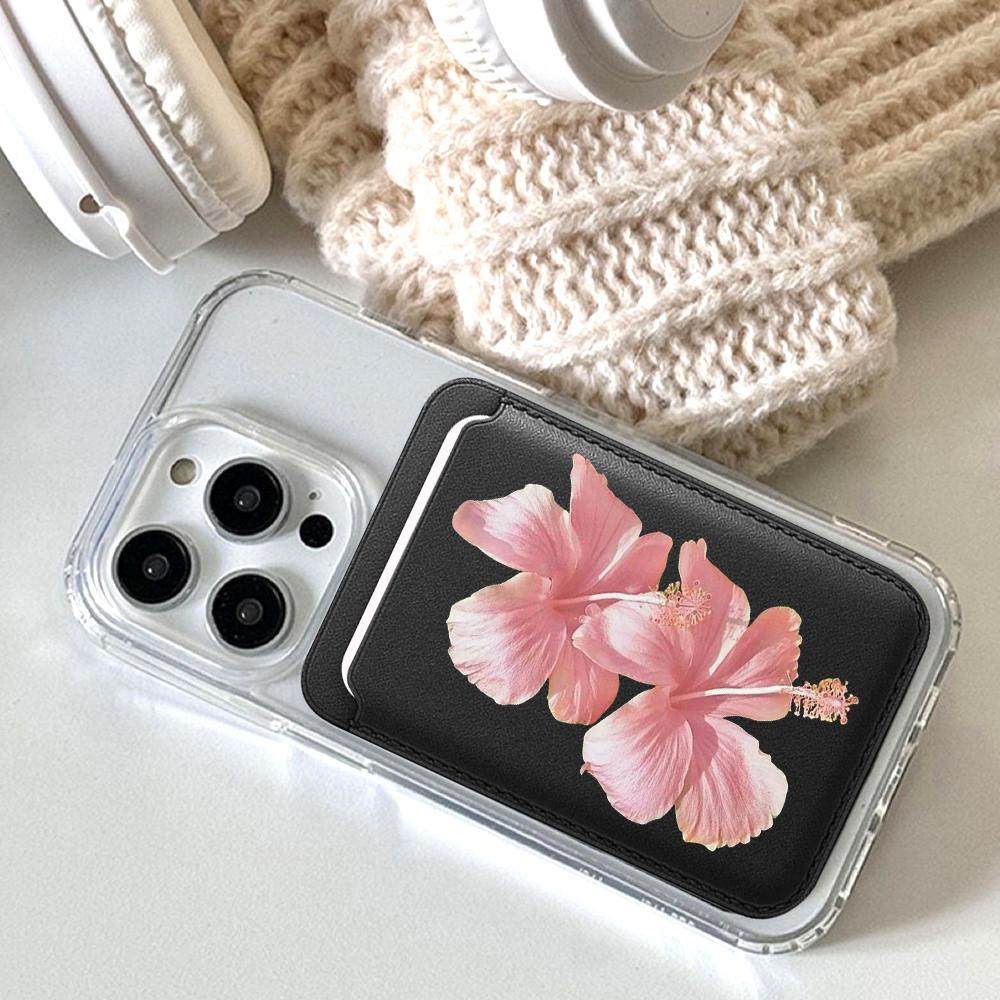 Hibiskusblüten Kartenetui Hülle Handy-Kartenhalter Für Magnetische Hülle Geeignet Für Alle iPhone Für Magsafe Karten-Handy Rückentasche