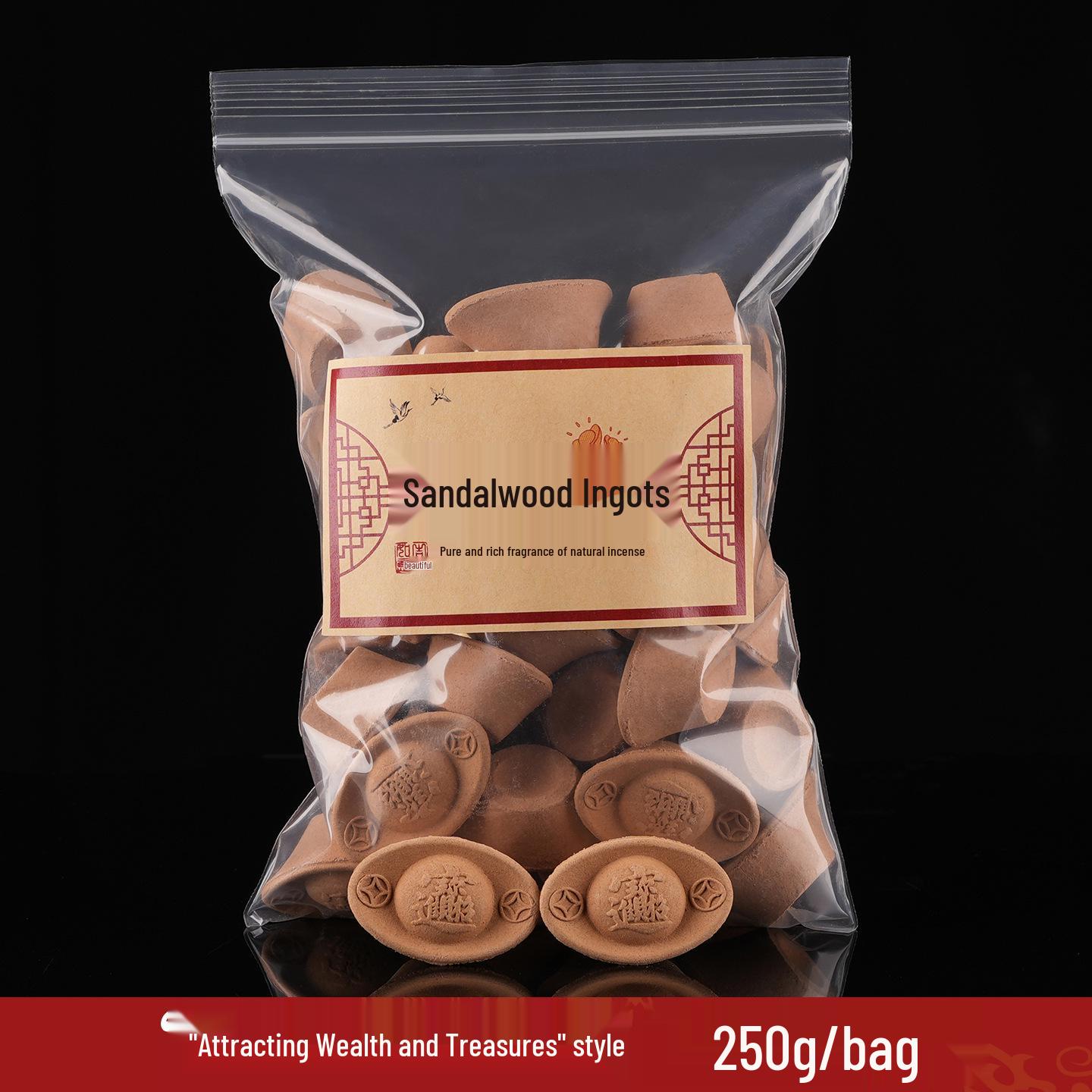 Sandalwood & Agarwood Hinoki Offering Set: Wealth-Attracting Yuanbao & Food Offerings for Temple Use.