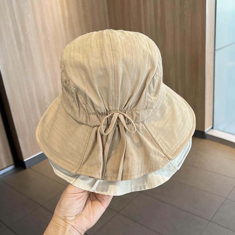 Fashion Fisherman's Hat Female Summer Thin Section Out of The Big Head Around The Sun Hat Bow Sun Hat Face Shielding Sunscreen Basin Hat