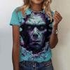 Women's Short Sleeve Crewneck T-Shirt with Halloween Print for Casual Daily Wear