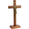 Leinuosen 101 Inch Wooden Cross Wall and Table Catholic Wooden Cross Stand Decoration Jesus Christ Home Baptism Holy Communion Church