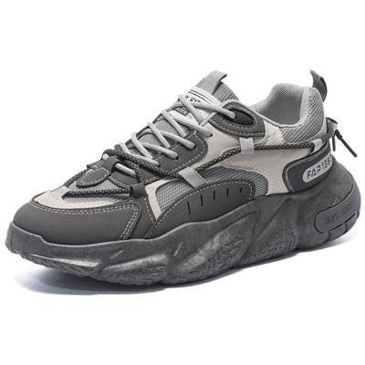 Sapatos Masculinos Primavera Novo Esportivo Respirável Tendência com Sola Grossa Casual Corrida Preto Papai Maré Sapatos