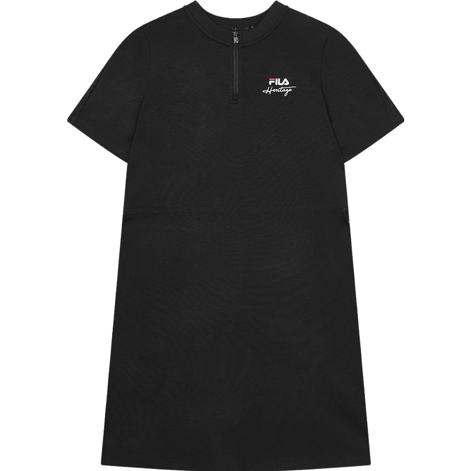 New FILA Short Sleeved Dress Women's Black F11W338313F-BK