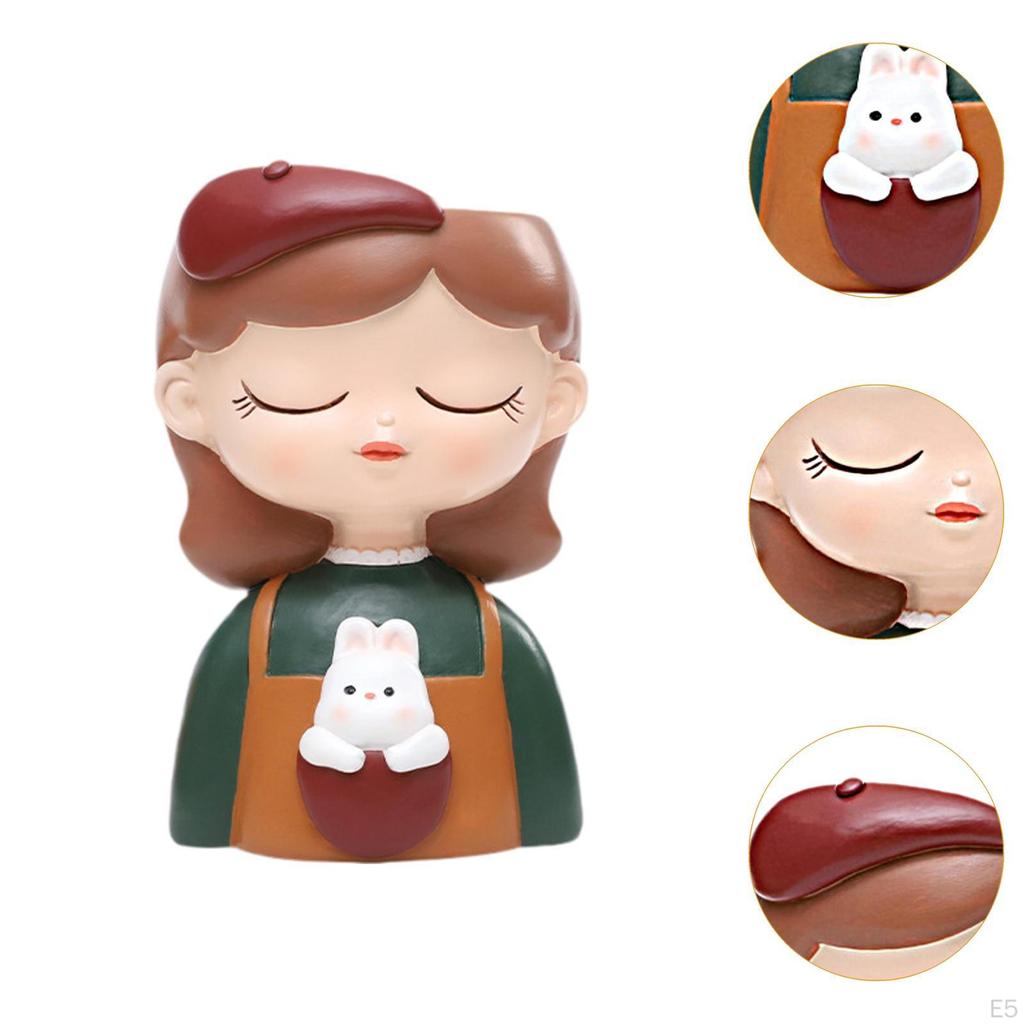 Donica głowa wróżki doniczka kreatywna rzeźba ozdoba kompozycje centralne pojemnik na rośliny