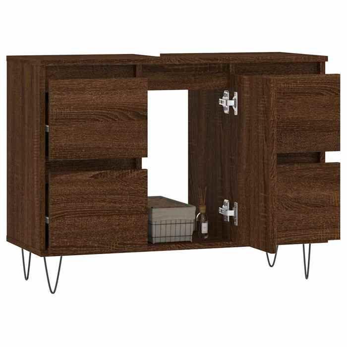 VidaXL Armoire salle de bain chêne marron 80x33x60cm bois d'ingénierie 831659
