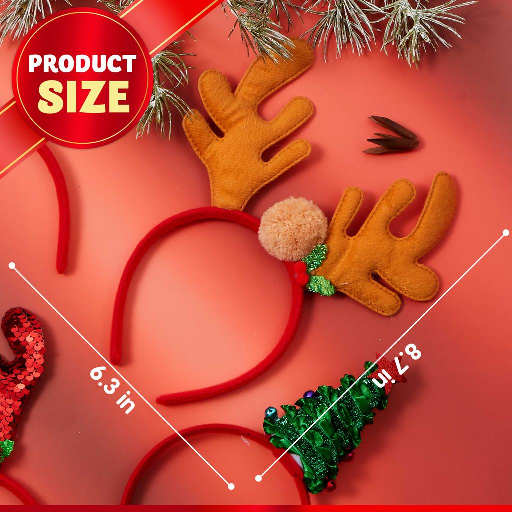 Joyfy 8 STUKS Kerst Hoofdbanden Hoed Toppers Kostuum Accessoires voor Kinderen Kerstfeesten Kerst Feest Traktaties
