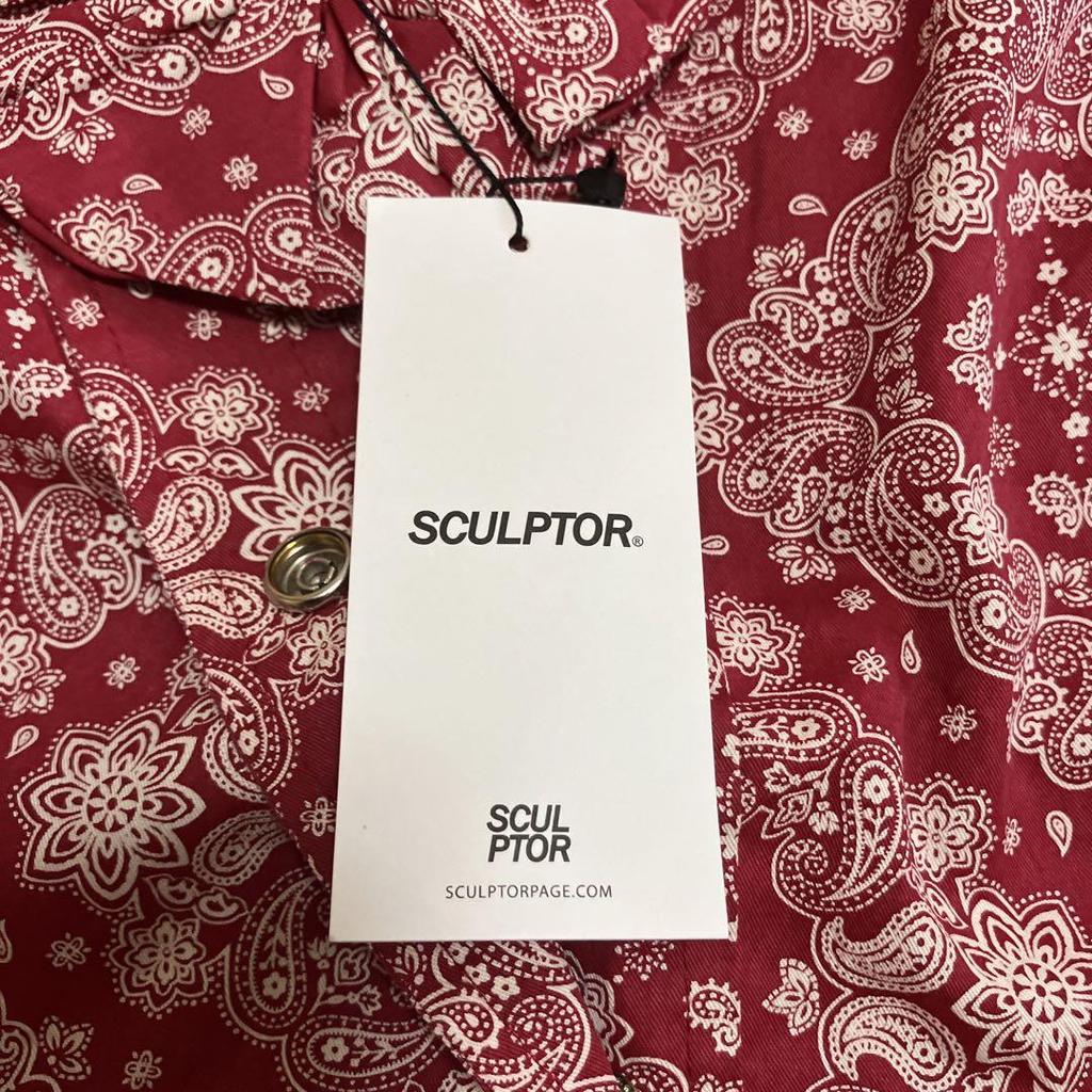 [USED] SCULPTOR Red Floral Bandana Print Short Sleeve Dress, Size Small