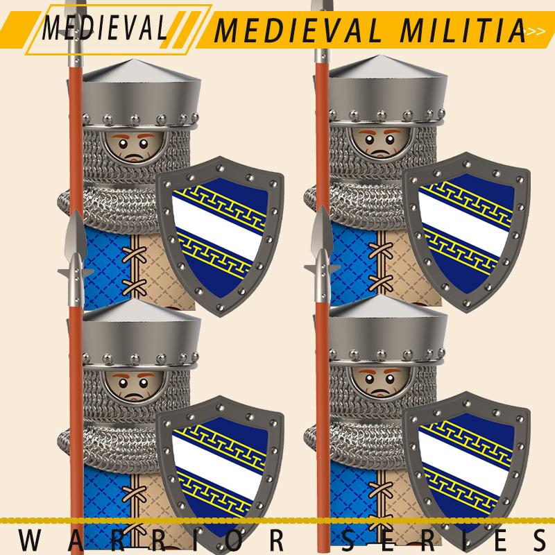Medieval Military Knights Series Building Blocks Castle Army Soldier Figures Shield Sword Accessories Warrior Bricks Gifts Toys