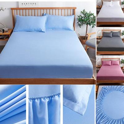 Baumwoll-Matratzenbezug mit elastischem, einfarbigem Spannbettlaken, Bettschutzbezug, Bettwäsche, Matratze 160 x 200 cm, nur Bettlaken, kein Kissenbezug