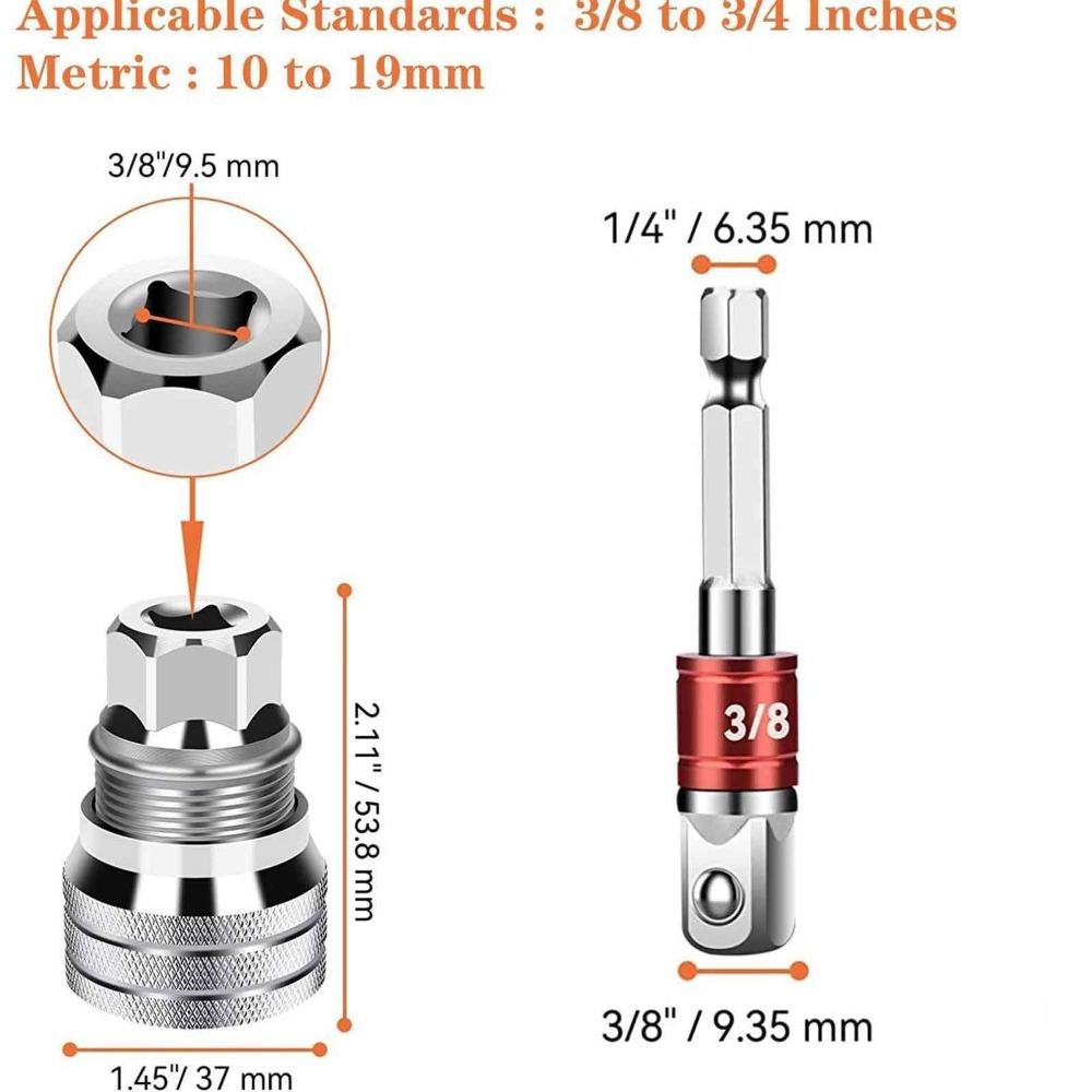 Multi-Function Universal Socket Wrench Set Hex Head 10mm-19mm Universal Maintenance Tool Ratchet Torque Wrench
