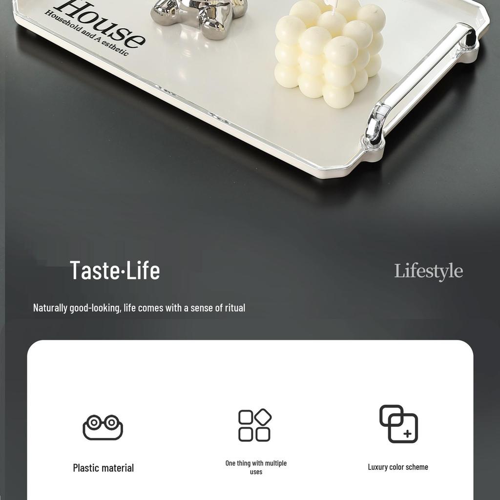 2023 Luxury Rectangular Tea Tray for Home, Salon, & Living Room