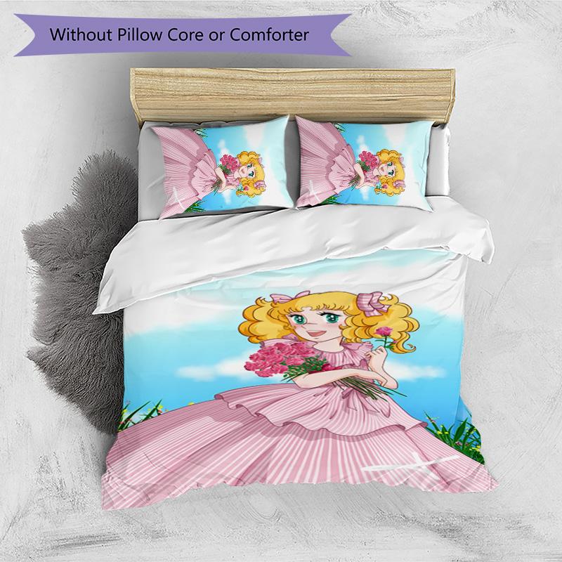 Candy Candy Beddengoed Set 3 Delen Zacht Ademend Dekbedovertrek Kussenslopen Set Wasbaar Slaapkamer Decoratie Huiscadeau