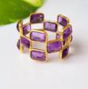 Natural Purple Amethyst Gemstone 925 Sterling Silver Eternity Ring 6.5 US, Gift