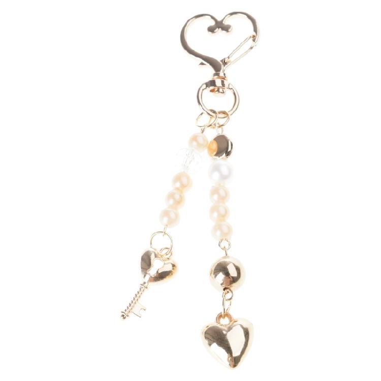 

Glossy Alloy Love Charm Freshwater Pearls Pendant Multi Use Keychain Jewelry Stylish Everyday Wear Decoration 1