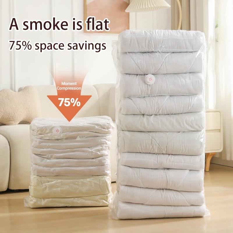 Compression Storage Bag Reusable Space Saver Bag for Clothes Quilt Storage Bag Wardrobe Transparent Large Travel Packing Bag