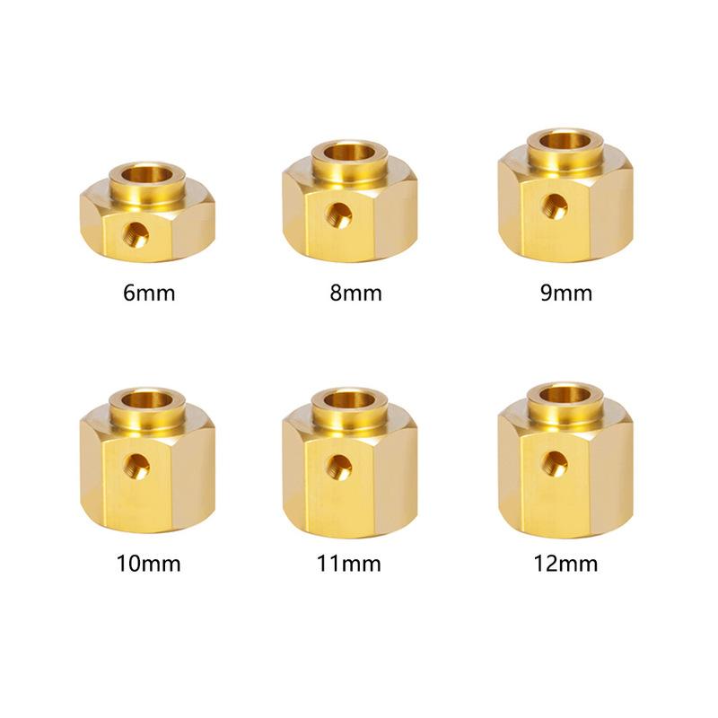 MEREPACCOR 6/8/10/12 MM Heavier Brass 12MM Wheel Hex Extended Adapter for RC Crawler Traxxas TRX4 TRX-4