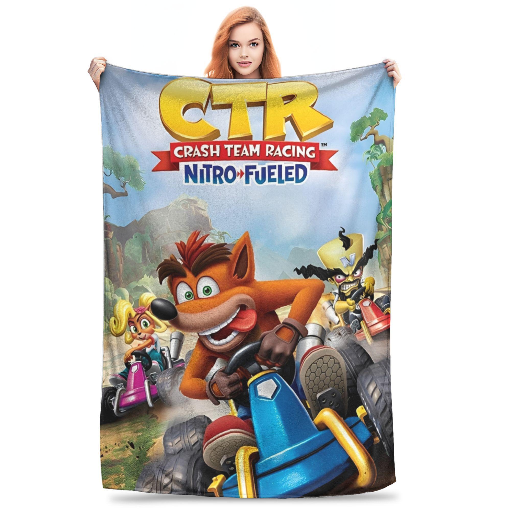 

Super Soft Crashs Bandicoots Cartoon Throw Blanket Premium Flannel Fleece Lightweight Video Game Bed Blanket Cozy Bedspread 75x90cm