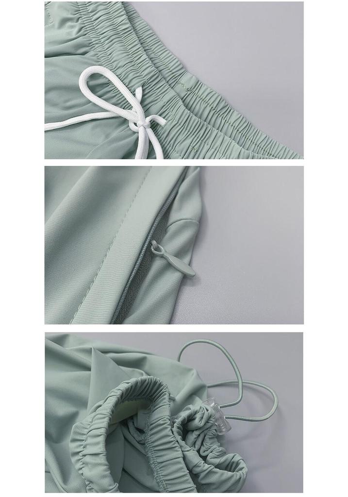 Women's Plus Size Ice Silk Quick-Dry Sports Pants - Breathable, Elastic & Perfect for Yoga and Running.