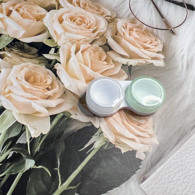 Compact Contact Lens Double Case - Easy to Carry зелёный