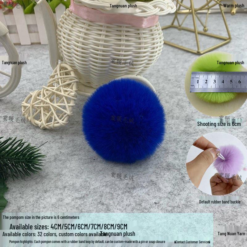 Multi-Color Faux Rabbit Fur Pom Pom for Bags, Clothing, Shoes, and Hats