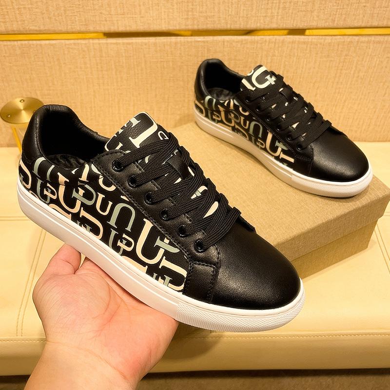 Europa Herren Echtes Leder Freizeit Schuhe Trend Flache Skate Schuhe Junger Mann Coole Sneaker
