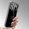 Simple Gold Heart Line Pattern Glass Electroplated Phone Case For iPhone 17 16 15 14 13 12 11 Pro Max 15 14 Plus 16E 17Air Cover