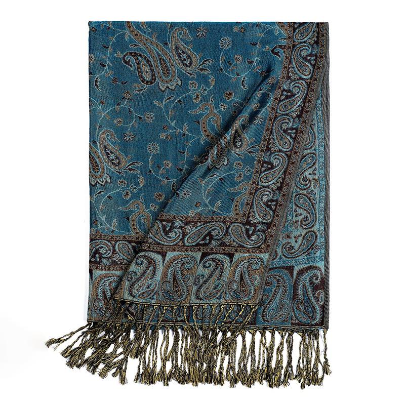 New Pashmina Women Scarf Bohemia Paisley Shawl Wrap Paisley Jacquard Flowers Cashmere Classic Tassels 70X190Cm