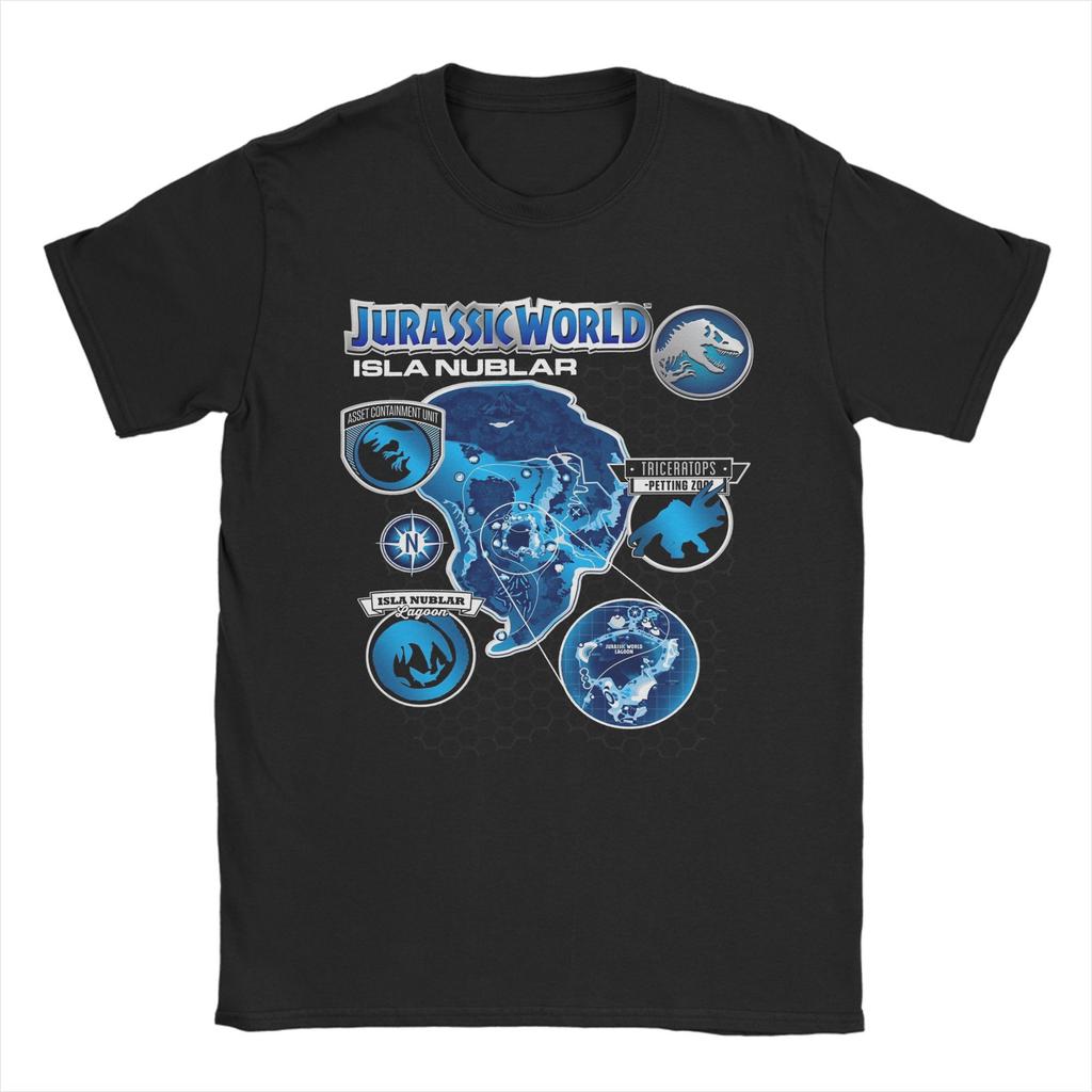 Men Women's Blue Jurassic Park Logo T Shirt  Cotton Clothing Awesome Short Sleeve Round Neck Tee Shirt Adult T-Shirt