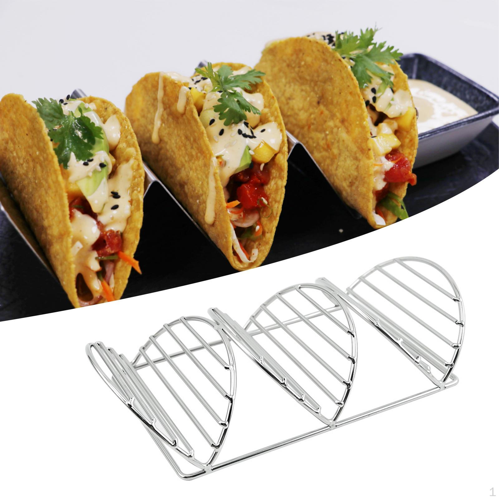 Premium Taco Holders, Stainless Steel Stand, Fits Air Fryers, Oven , Trays Racks Hold Holds 3