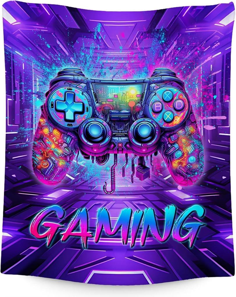 New Gaming Blanket for Boys Men, Gamer Gifts for Boys  Flannel Throw Blanket Gaming Decor for Boys Bedroom, Soft Fuzzy Blankets
