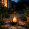 Distressed Iron Decorative Hanging Birdcage Photo Props Iron Candleholder  Home Decoration