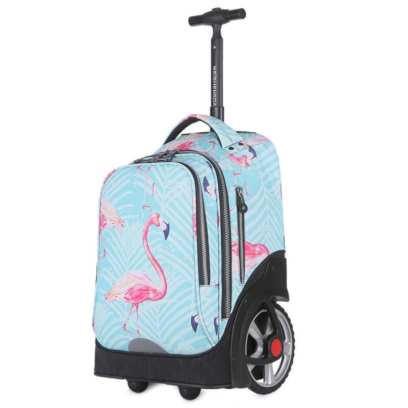 Vistar Climbing-Stairs Water-Resistant Trolley Backpack with Large Wheels & Capacity for Students